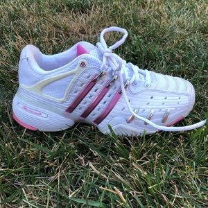 Pink Metal Adidas Barricade Sneakers